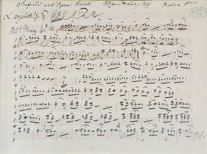 Musikalische Partitur für Poliuto von Donizetti (Tinte auf Papier)