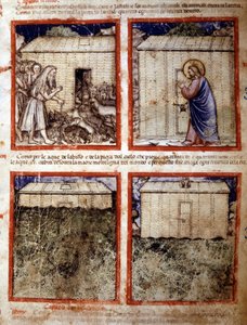 Noahs Arche, Miniatur aus Codex 212 (oder Padovano Codice oder Bibel von Padua) 1390-1400 Rovigo, Accademia dei Concordi