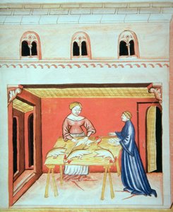 Nova 2644 fol.79v Die Metzger: Entfernen der Hoden, aus Tacuinum Sanitatis von Italian School