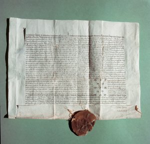 Offizielles Dokument von Kaiser Karl IV., das die Universität Siena als Generalstudium zertifiziert von Italian School