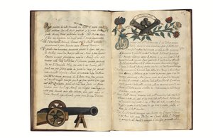 Über die Herstellung von Kanonen für die Republik Venedig von Carlo Camozzi di Bergamo (fl.1712), in Italienisch und Latein, illustriertes Manuskript auf Papier, Venedig, erste Hälfte des 18. Jahrhunderts von Italian School