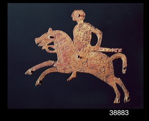 Ornamentale Schildplakette aus San Pietro Stabio, Italien, 7. Jahrhundert n. Chr. von Italian School