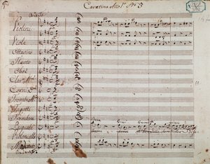 Seite der Partitur aus Akt I der Oper 