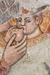 Besondere Madonna, die das Kind stillt; Fresko