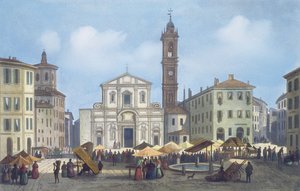 Piazza Santo Stefano aus Ansichten von Mailand und seiner Umgebung