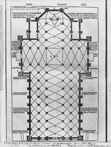Plan des Mailänder Doms, Illustration aus De Architectura von Vitruvius, Como, 1521 von Italian School