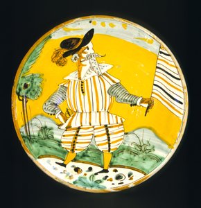 Teller mit Darstellung einer männlichen Figur, Monte Lupo Werkstatt von Italian School