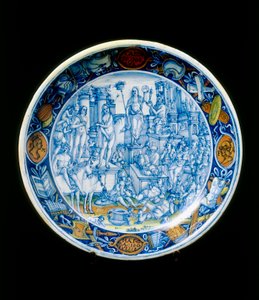 Teller mit den Allegorien der Selene, Herstellung von Faenza