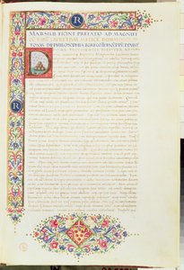 Die Dialoge von Platon, übersetzt von Ficino und Lorenzo dem Prächtigen gewidmet, um 1480