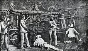Pneumatische Gesteinsbohrmaschine von Giovanni Battista Piatti und Germano Sommeiller, Gravur