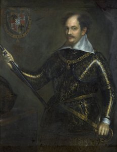 Porträt von Alessandro I Pico della Mirandola, Marquis von Concordia und Herzog von Mirandola, in Rüstung, 1622 von Italian School
