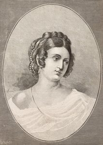 Porträt von Costanza Monti (1792-1840), italienische Dichterin, Gravur von Centenari aus L
