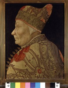 Porträt von Francesco Foscari (1373-1457), Doge von Venedig. Malerei auf Holz. sd. Venedig Correr Museum von Italian School