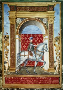 Porträt von Francesco Sforza zu Pferd