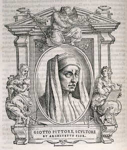 Porträt von Giotto di Bondone (ca. 1267-1337) aus Vasaris Leben der Künstler, erstmals veröffentlicht 1550