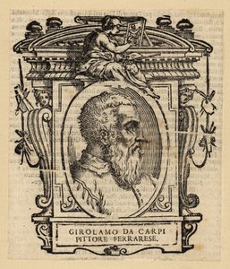 Porträt von Girolamo Da Carpi, italienischer Maler und Dekorateur am Hof des Hauses Este in Ferrara