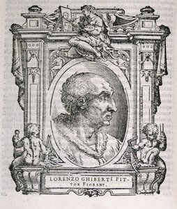 Porträt von Lorenzo Ghiberti (1378-1455) aus Vasaris Leben der Künstler, erstmals veröffentlicht 1550 von Italian School