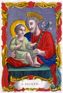 Porträt von Sankt Joseph und dem Jesuskind, frommes Bild, Italien von Italian School