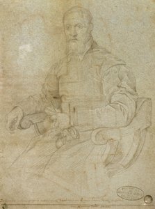 Porträt von Tizian (Tiziano Vecellio) (ca. 1485-1576) Römische Schule (Kohle auf Papier) von Italian School