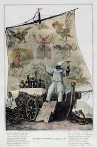 Pulcinella kehrt vom Mond zurück von Italian School