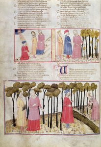 Virgil nimmt Abschied und der Göttliche Wald, aus der Göttlichen Komödie von Dante Alighieri (1265-1321)