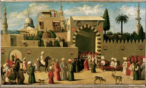 Empfang einer venezianischen Gesandtschaft in einer orientalischen Stadt