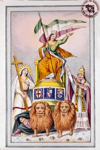 Risorgimento: Propagandaposter für die päpstlichen Staaten: „Italien hat den Glauben und Papst Pius IX.“