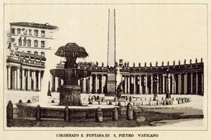 Rom: Kolonnade und Brunnen von St. Peter im Vatikan von Italian School