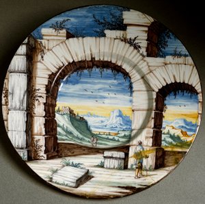Ruine und Landschaft von Italian School