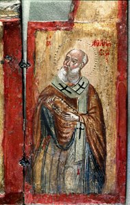 Heiliger Anasthasis (Detail). Triptychon eines griechischen Künstlers. Malerei auf Holz. 16. Jahrhundert Venedig, Museo Correr von Italian School