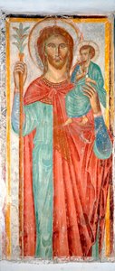 Heiliger Christophorus, anonyme Fresko aus dem 14. Jahrhundert, Varazze, Kapelle des Schlosses Invrea, Italien von Italian School
