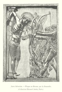Heiliger Sebastian, Bronzemedaille, Sammlung Edouard André, Paris (Stich)