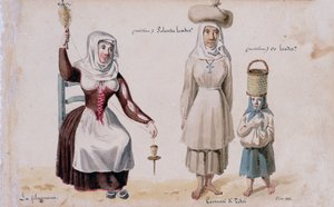 Sardische Trachten aus Tissi, Druck ms. 257, Cominotti-Sammlung