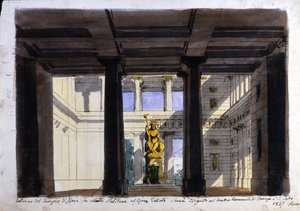 Bühnenbild für "Poliuto", Teatro Comunale, Faenza, 1857