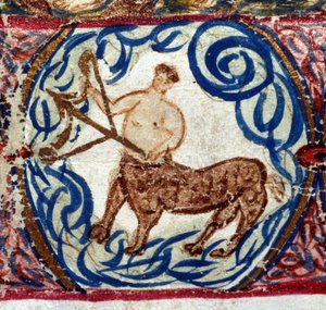 Sternzeichen Schütze. Italienisches Horoskop, Mitte des 15. Jahrhunderts.