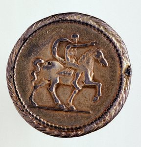 Silbermünze (Testone) aus Ferrara: Herrschaft von Herzog Ercole I d