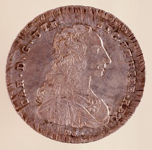 Silberne Piastra aus Neapel: Herrschaft von Karl III. von Spanien (1716-1788) und Porträt von Italian School