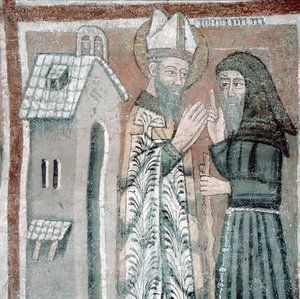 St. Gregor der Große mit einem Mönch