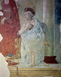 Der heilige Hieronymus als Büßer. Detail. Fresko von Italian School