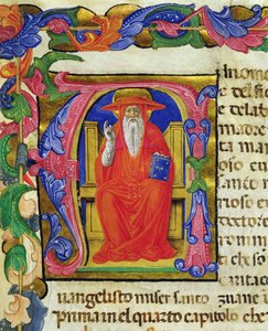 St. Hieronymus, aus einer Mariegola der Laiengilde von St. Hieronymus, ca. 1400