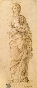 St. Johannes der Evangelist, zugeschrieben entweder Giovanni Bellini (ca. 1430-1516) oder Andrea Mantegna (1430-1516) von Italian School