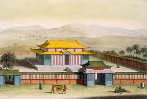 Tempel Daibods in einem Anwesen auf dem Land, aus Costume dei... von Giulio Ferrario, ca. 1820er-30er Jahre von Italian School