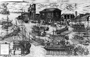 Die Ankunft von Henri III. von Frankreich im Lido von Venedig am 8. Juli 1574, 1591