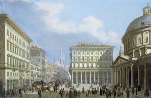 Das Rathaus und die Piazza di San Carlo aus Ansichten von Mailand und seiner Umgebung