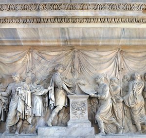 Der Prager Kongress, Detail des Friedensbogens, Mailand, Italien von Italian School