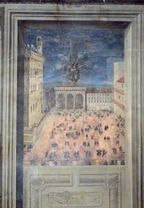 Das Feuerwerk auf der Piazza della Signoria, ca. 1560