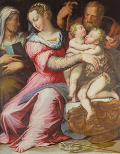 Die Heilige Familie mit dem kleinen Johannes dem Täufer von Italian School