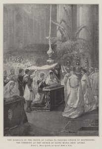 Die Hochzeit des Prinzen von Neapel mit Prinzessin Helene von Montenegro, die Zeremonie in der Kirche Santa Maria Degl