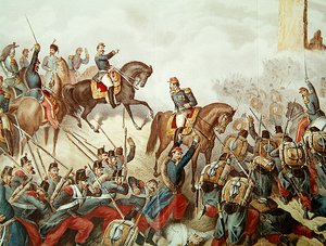 Die Piemontesen und die Franzosen in der Schlacht von San Martino 1859