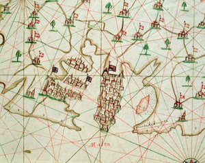 Der Hafen von La Valletta, aus einem nautischen Atlas, 1646 (Detail)